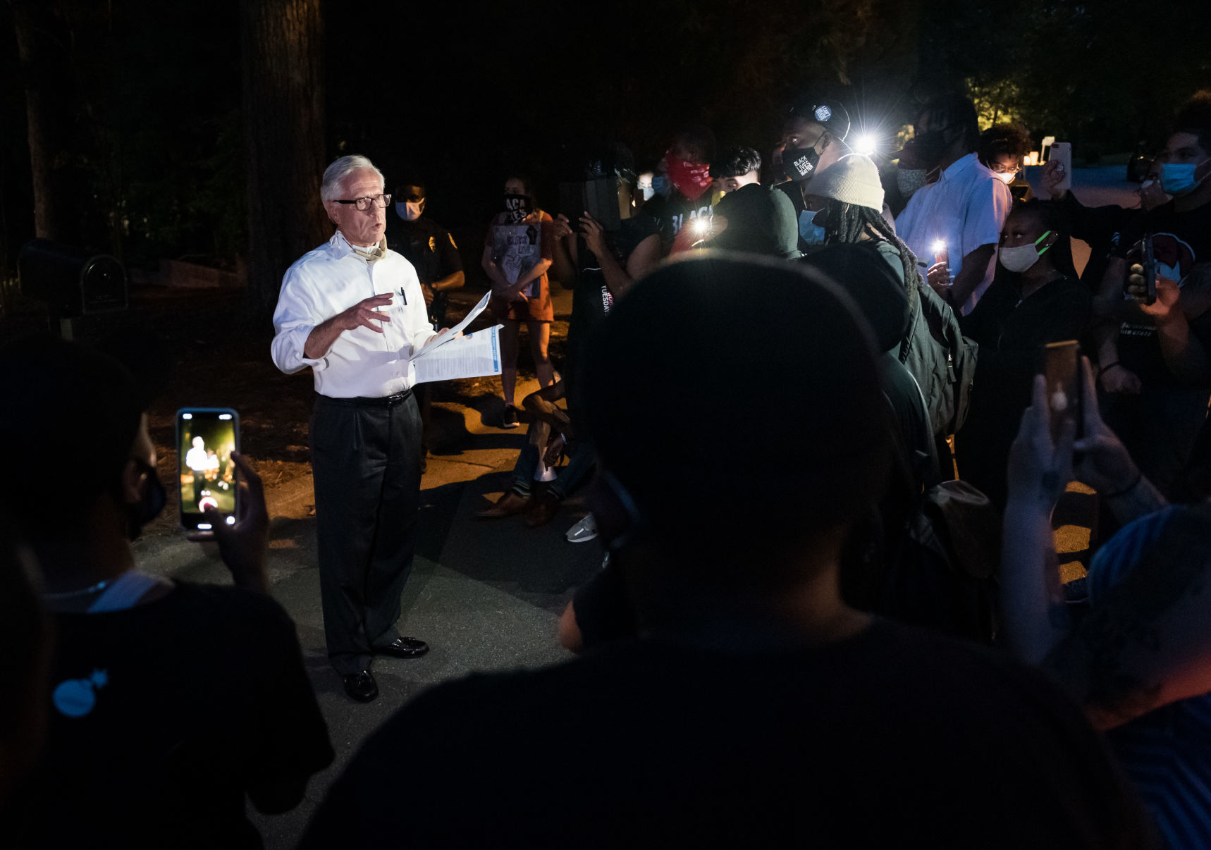 Protest at Mayor Allen Joines' House